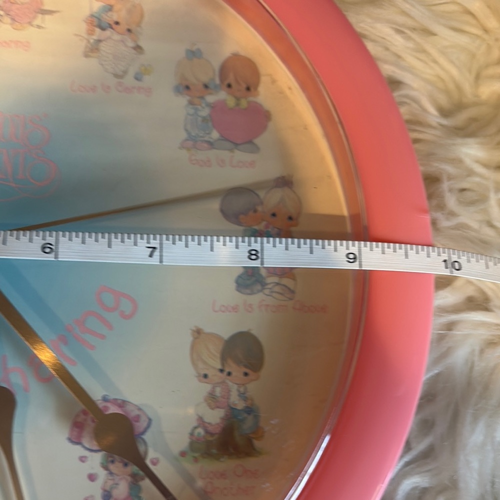 Precious Moments Pink Wall Clock with Nostalgic Illustrations - Picture 6 of 7